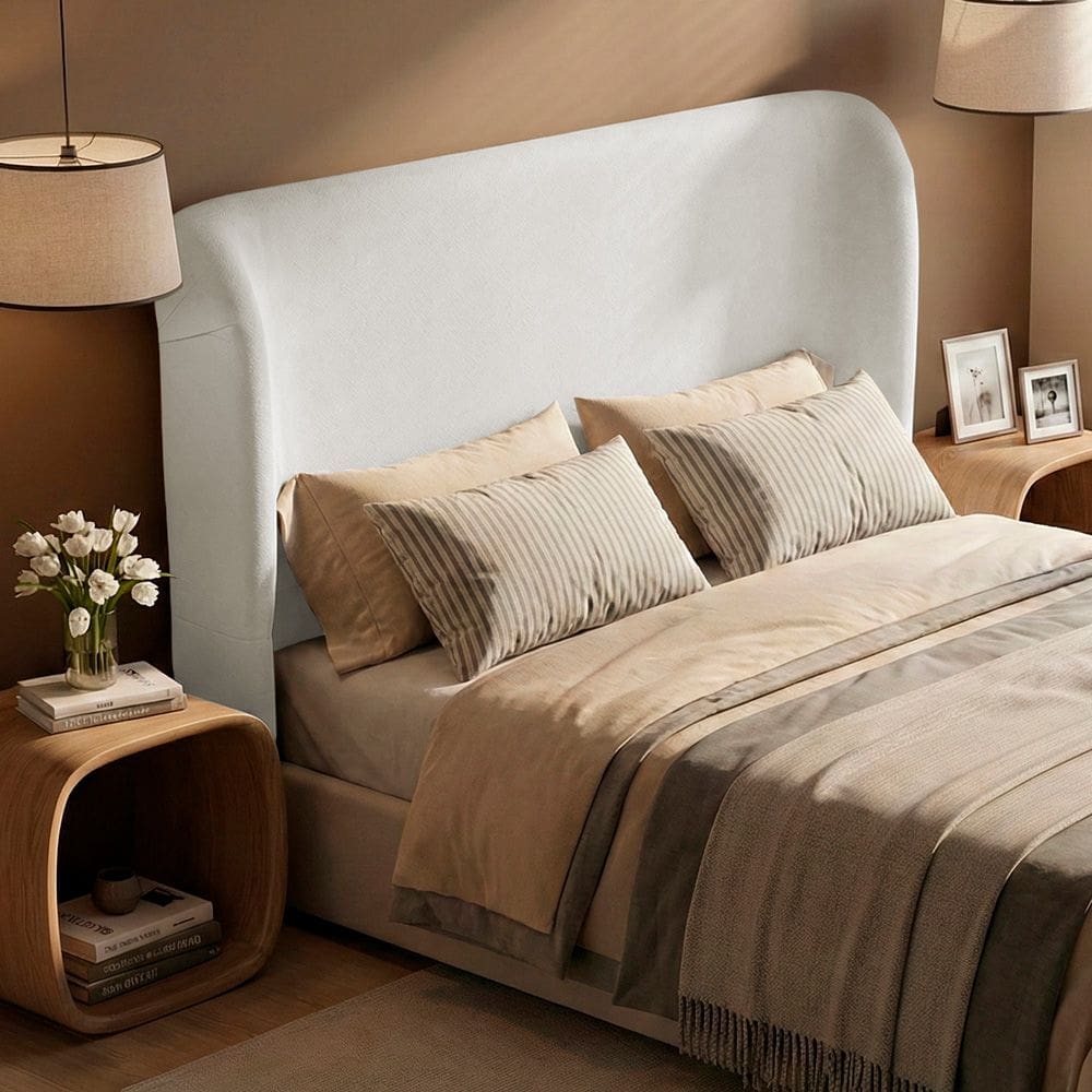 Cabeceira Para Cama Box King Size Liah 195cm Bouclê Branco - Desk Design