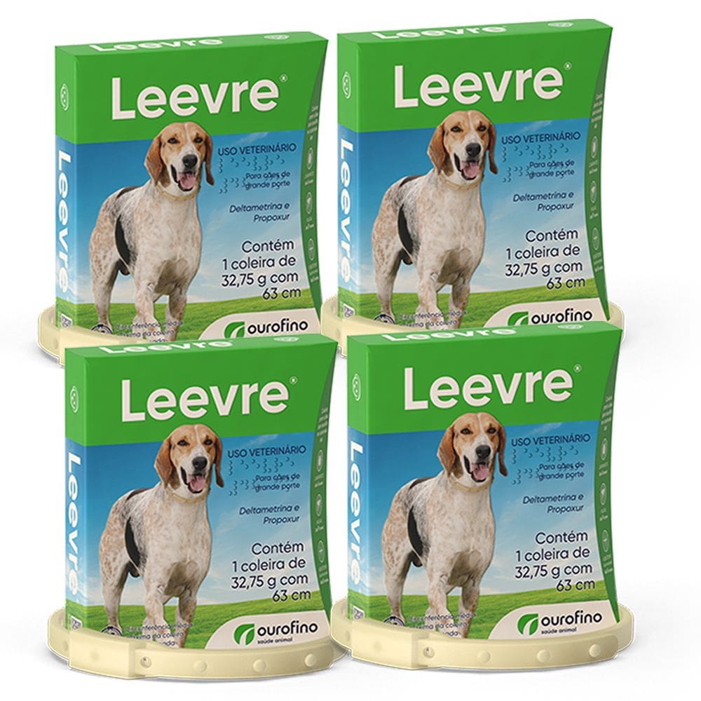Kit 4 Unidades Coleira Leevre 32,75g Com 63cm