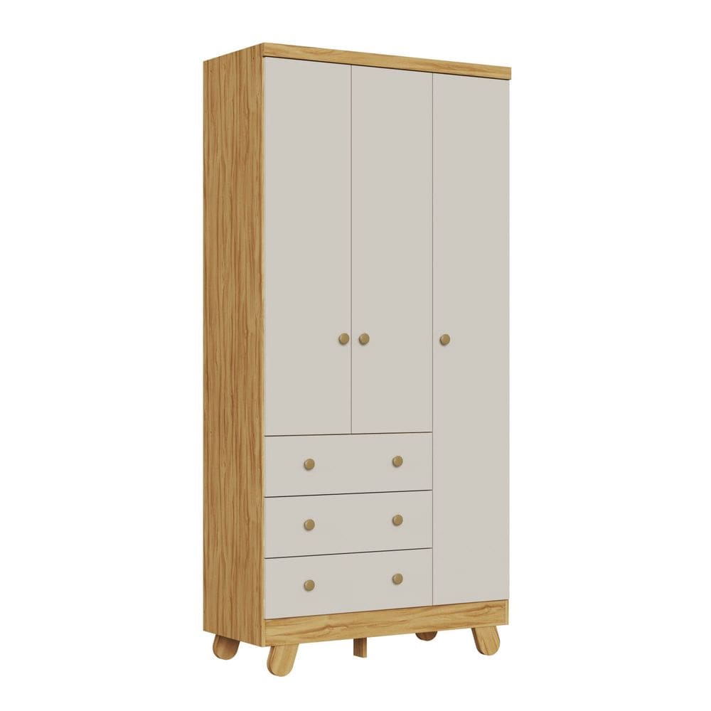Guarda Roupa Infantil Pingo Móveis Peroba MDF 03 portas