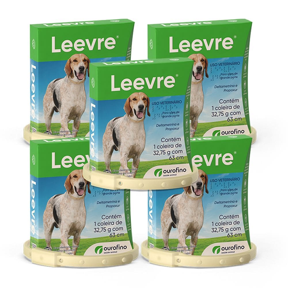 Kit 5 Unidades Coleira Leevre 32,75g Com 63cm