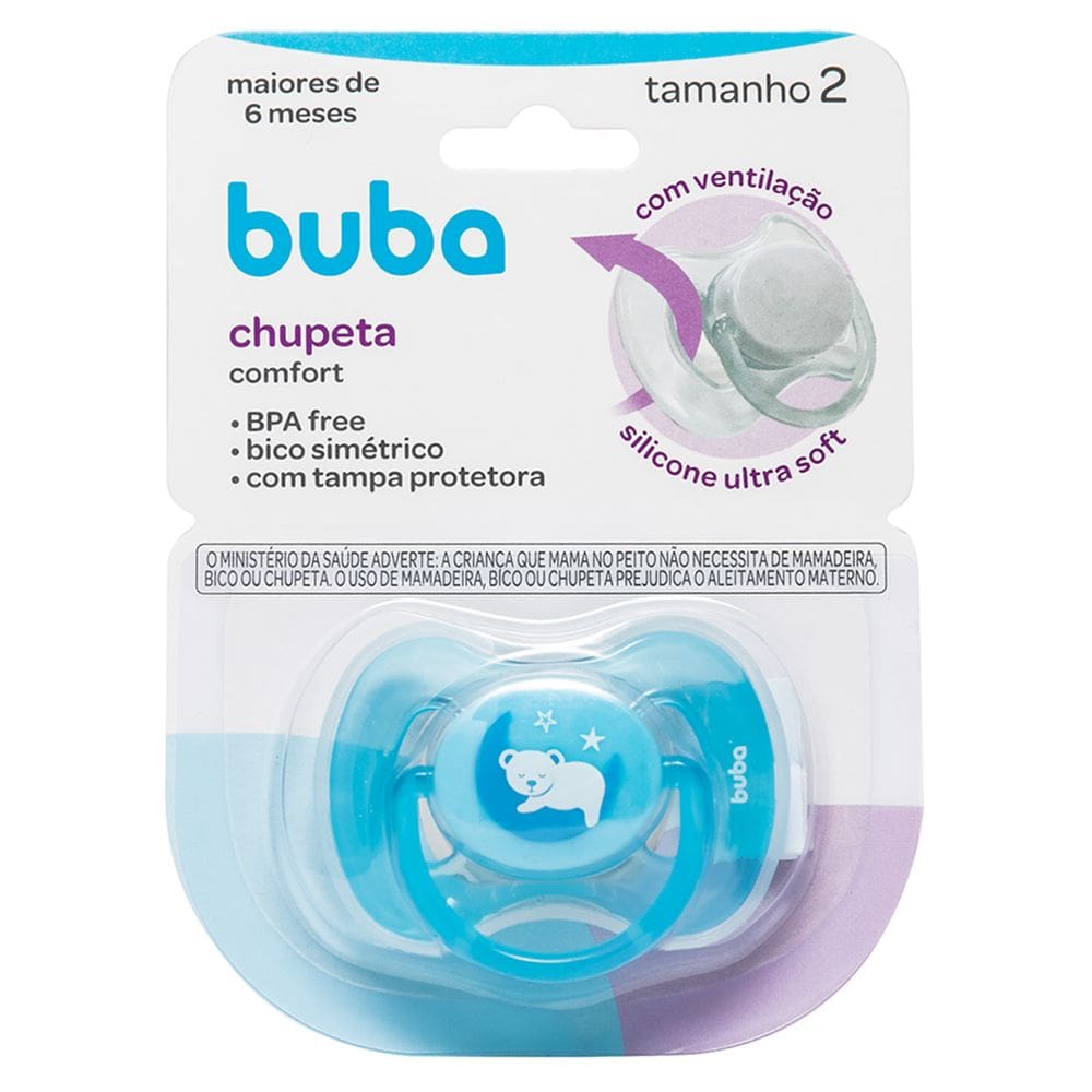 Chupeta Buba Confort Tamanho 2 Ursinho Azul