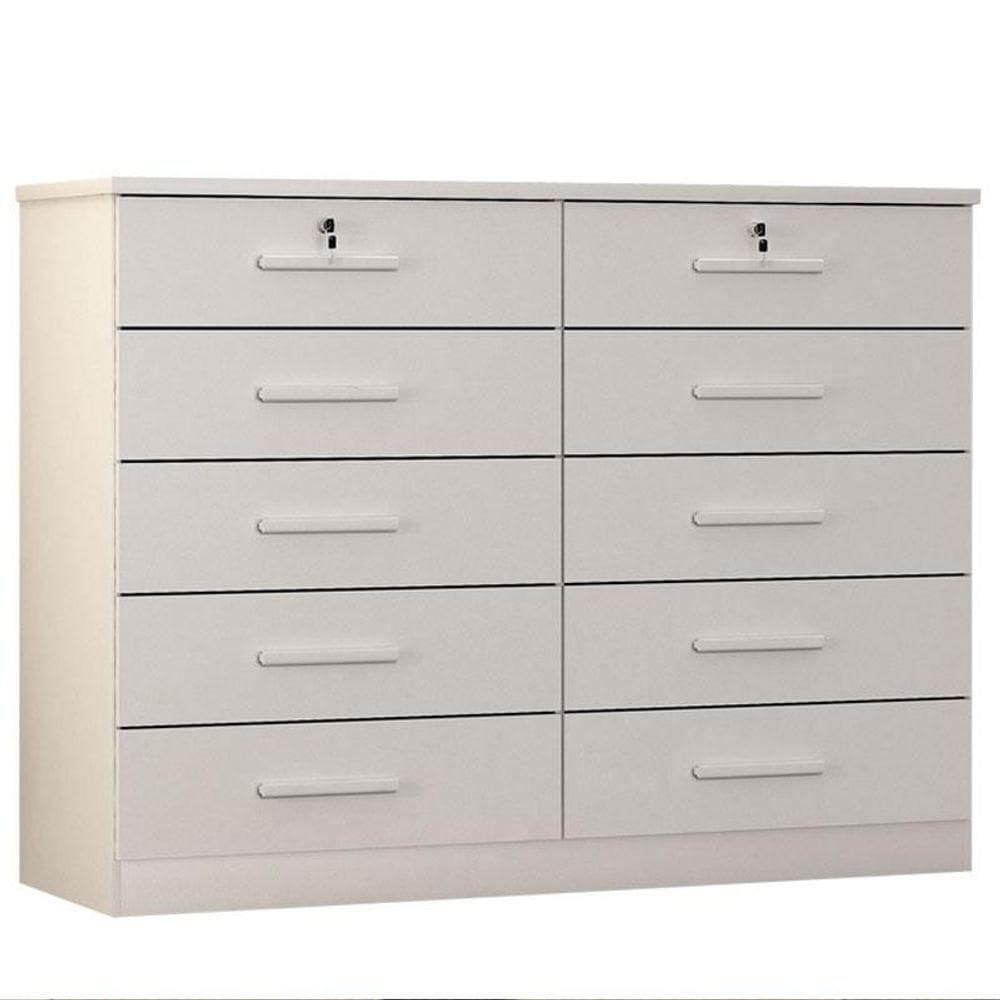 Cômoda Gaveteiro Milão Com Chave Neve - Horizonte