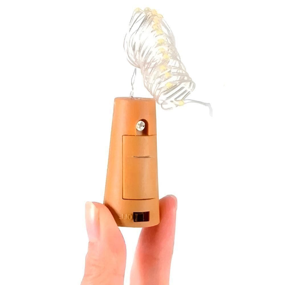 Luz Fio De Fada Pisca Pisca Decoração Rolha Branco Frio - Luz Decorativa Para Garrafas, 20 Leds, Branco Frio