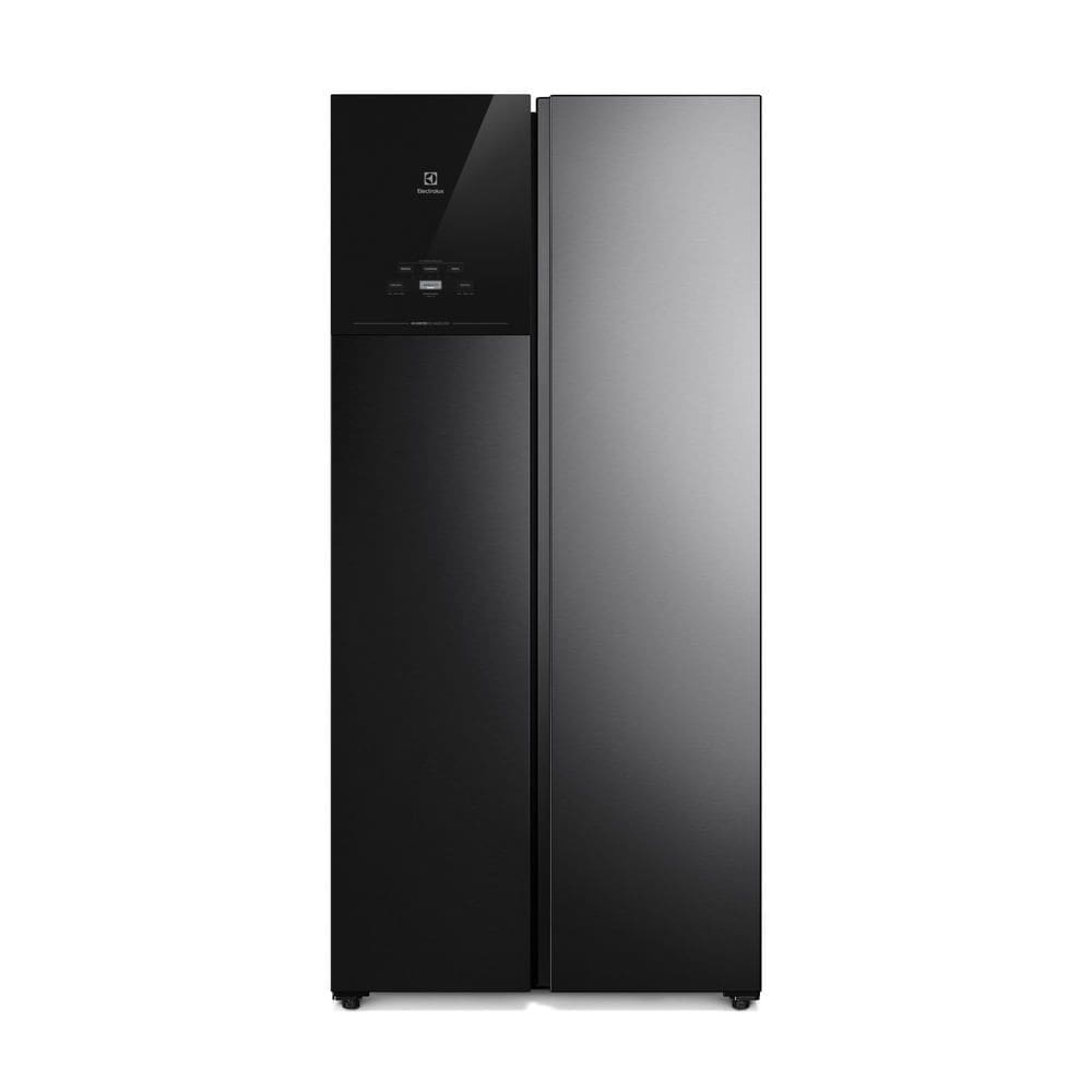 Geladeira Electrolux Frost Free Inverter 440L AutoSense Bivolt Side by Side Black Inox Look (ES40B)