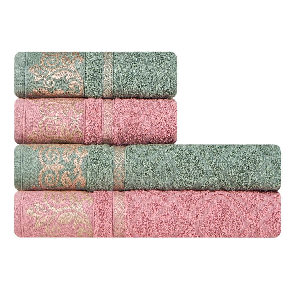 Kit 4 Toalhas Banhão e Rosto 100% Algodão Açores Marcotex