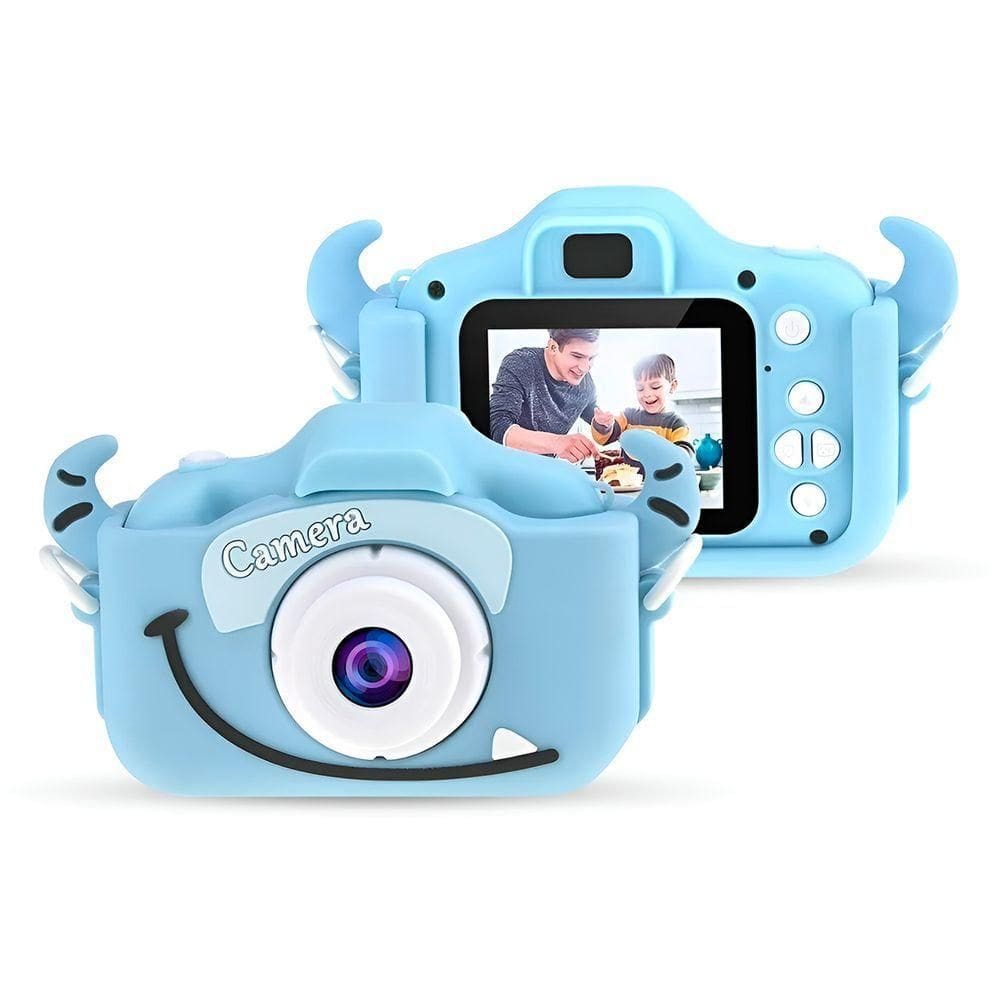 Câmera Digital Infantil Joguinhos Diversão Fotos Criança azul