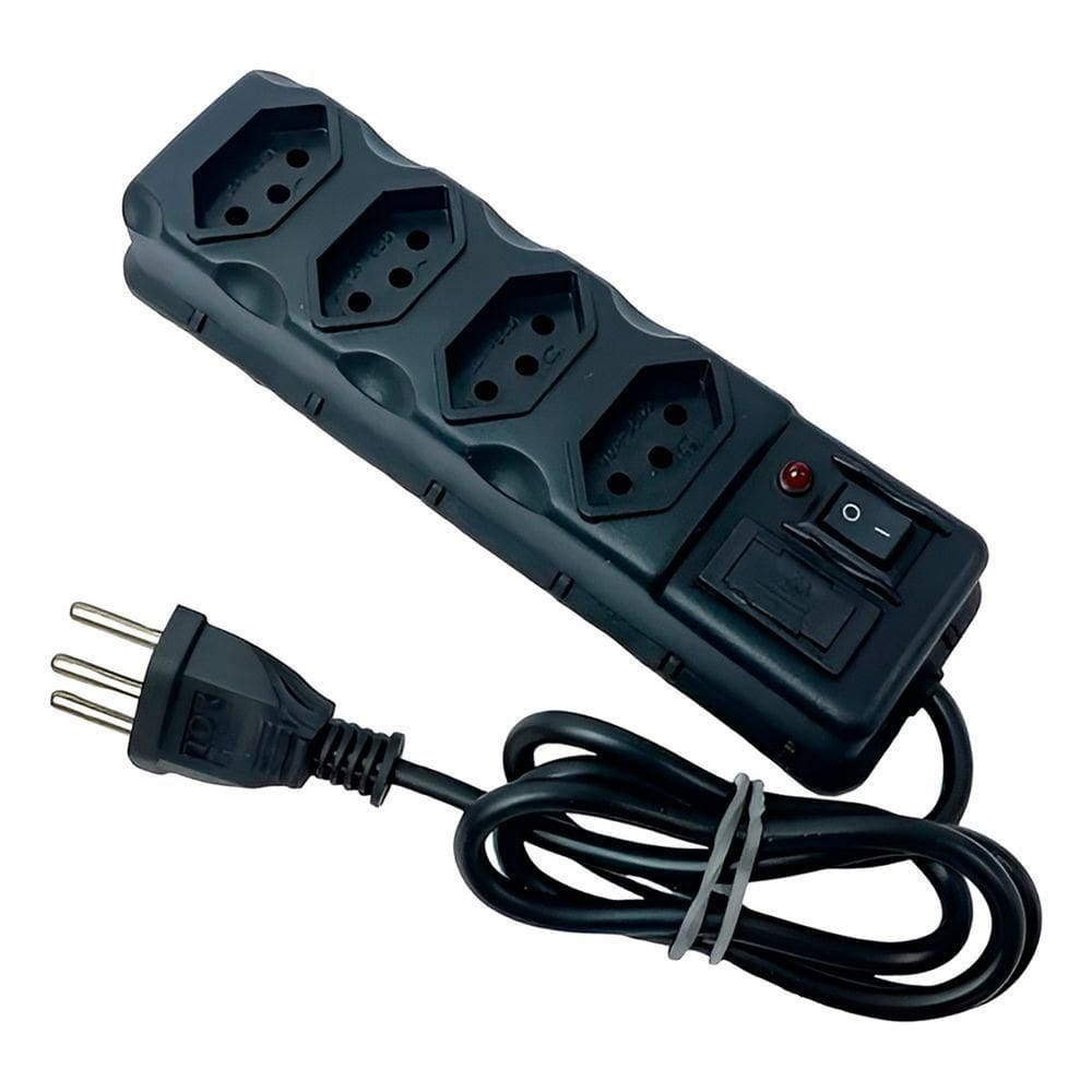 Filtro De Linha Extensão Elétrica 4 Tomadas 1 Metro