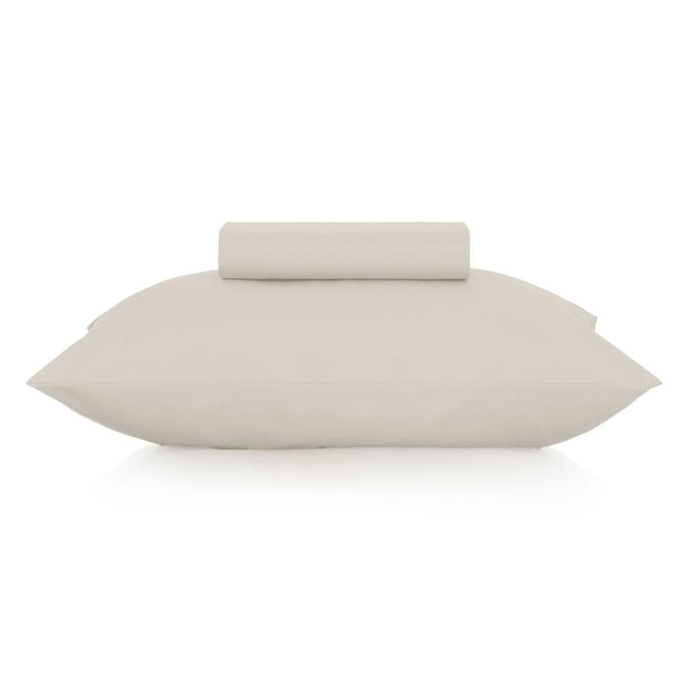 Jogo De Cama Solteiro Completo Altenburg Toque Acetinado Bege Porcelana