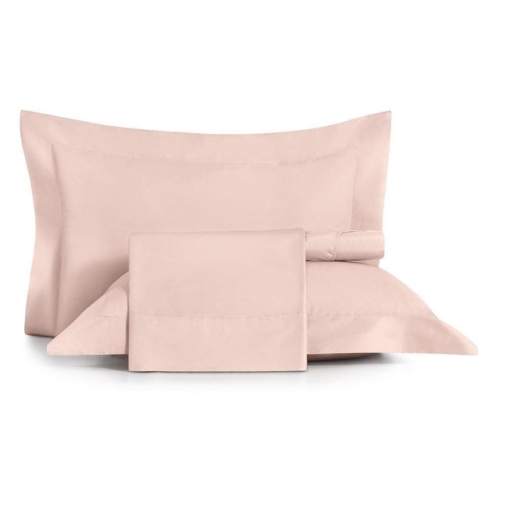 Jogo De Cama Casal 4 Peças Altenburg Algodão Lux 200 Fios Rosa Lille