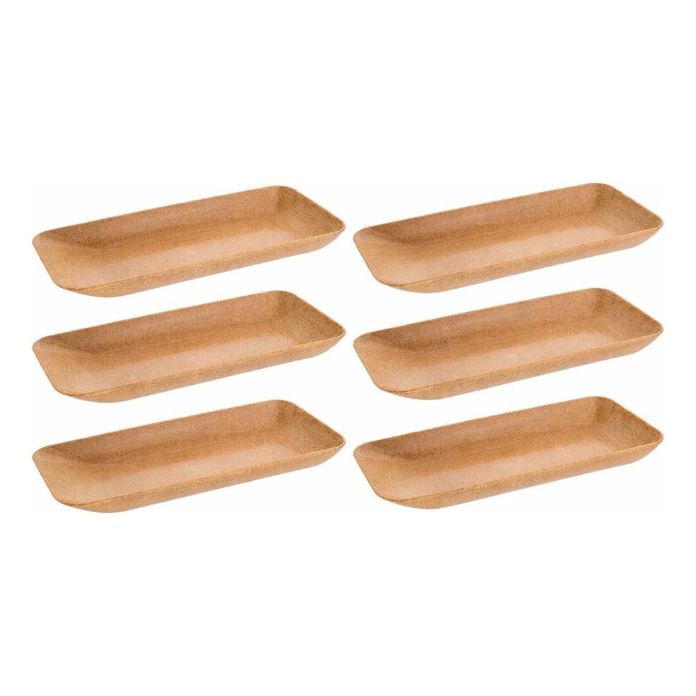 Kit 6 Un Travessa Retangular P/ Petiscos Petisqueira Imbuia Imbuia