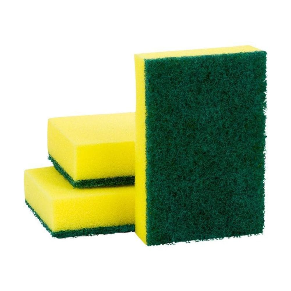 Esponja Abrasiva Multiuso Brilhex Dupla Face - Kit 3 Peças