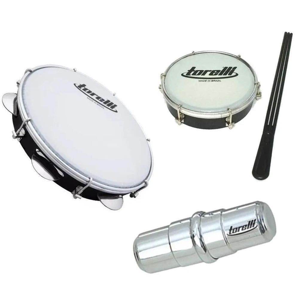 Kit Pandeiro Tp309 + Ganza Tg550 + Tamborim Tt404