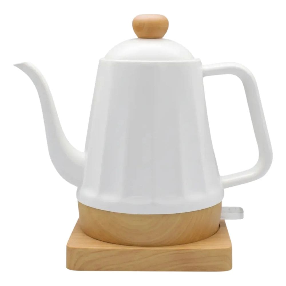 Chaleira Eletrica de Porcelana Elegance Branca Bambu 1L Tuut 220v