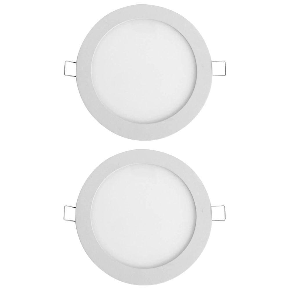 MP - Kit 2 Painel Led Foxlux Redondo Embutir