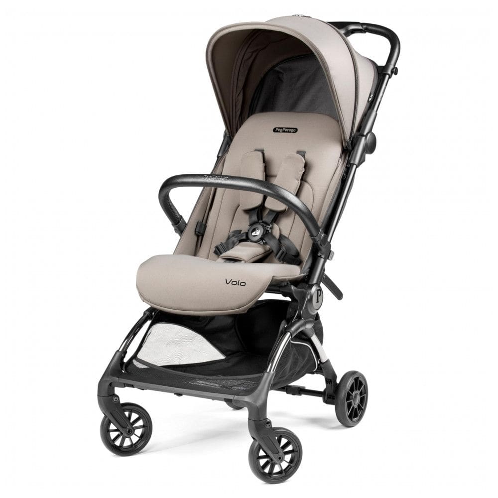 Carrinho de Bebê Peg Perego Volo Misty Beige (Bege Claro), Ultra Leve 5,44 kg, Dobrável Compacto com Capota UPF 50+, Assento Reclinável