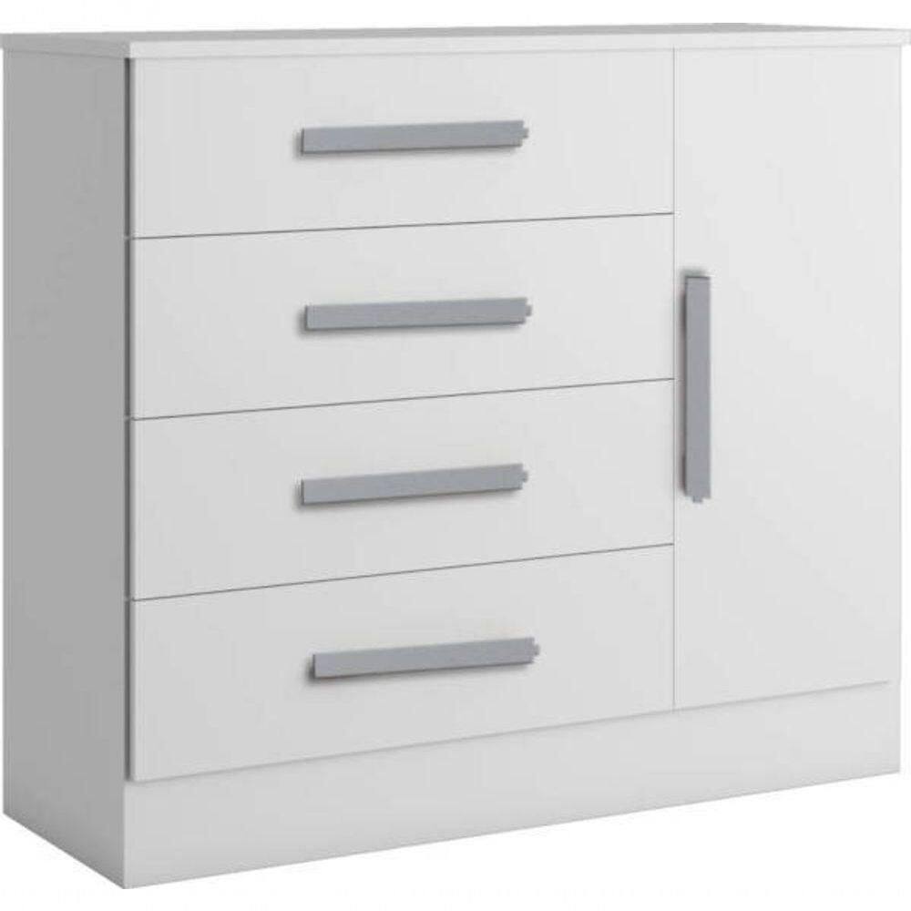 Cômoda 4 Gavetas Com Sapateira - Zeus-branco - Bianchi
