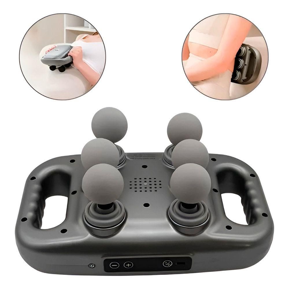 Massageador Corporal Elétrico 6 Cabeças Recarregável 2000mah Com 9 Intensidades E 120min De Autonomia