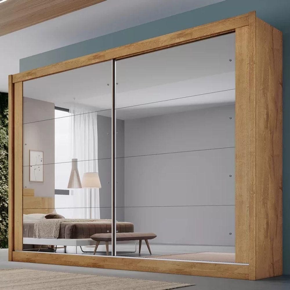 Guarda Roupa Casal Espelhado 2 Portas 4 Gavetas Creta Europa