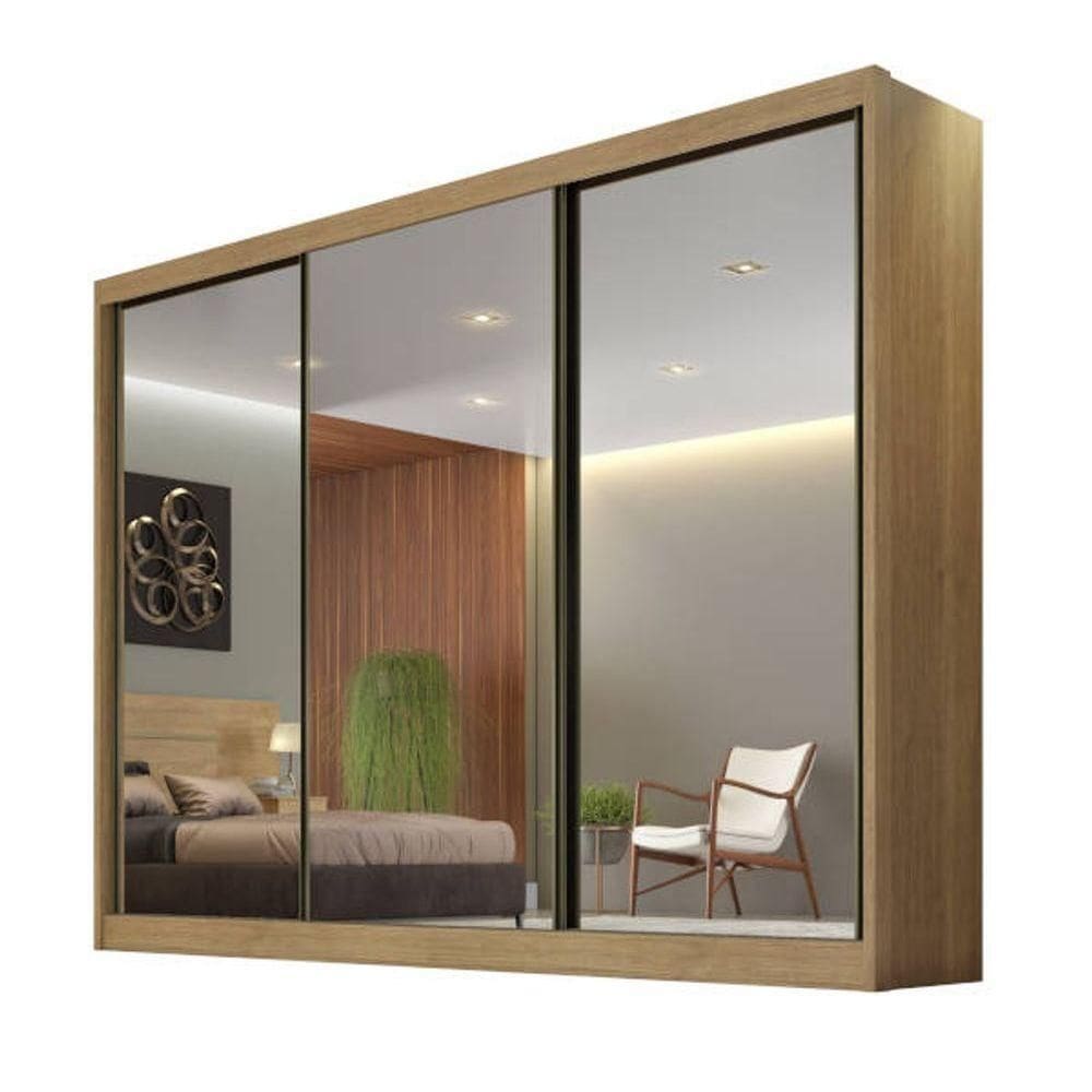 Guarda Roupa Casal Espelhado 8 Gavetas - Logan-cumaru - Móveis Horizonte