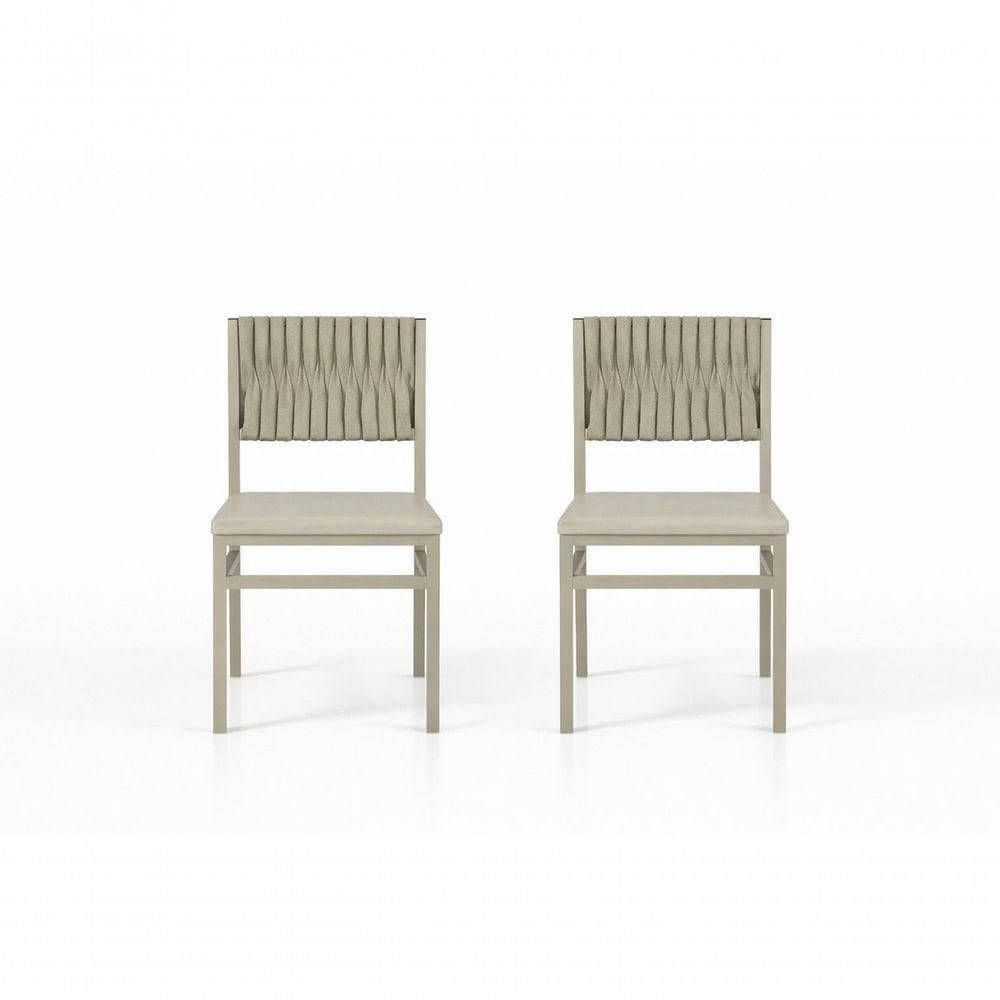 Kit 2 Cadeiras Externa Corda Náutica Pérola Milon Solare