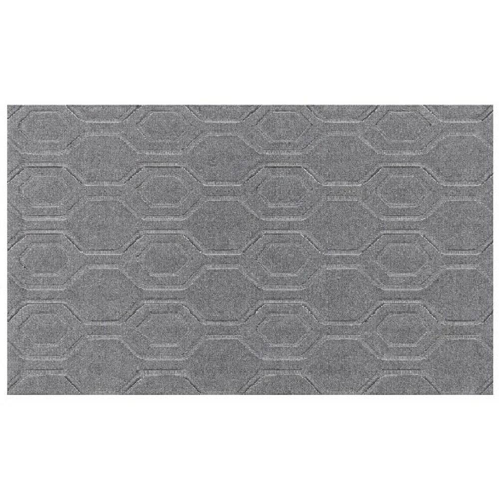 Tapete Atlanta Alto Relevo Antiderrapante 200x240cm Corttex - Geométrico 2 Grafite