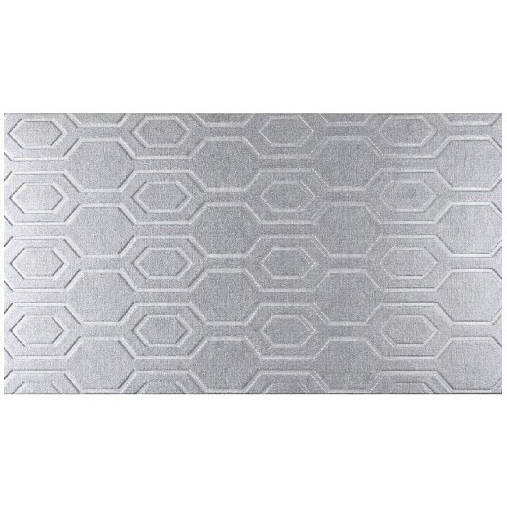 Tapete Atlanta Alto Relevo Antiderrapante 200x240cm Corttex - Geométrico 2 Prata