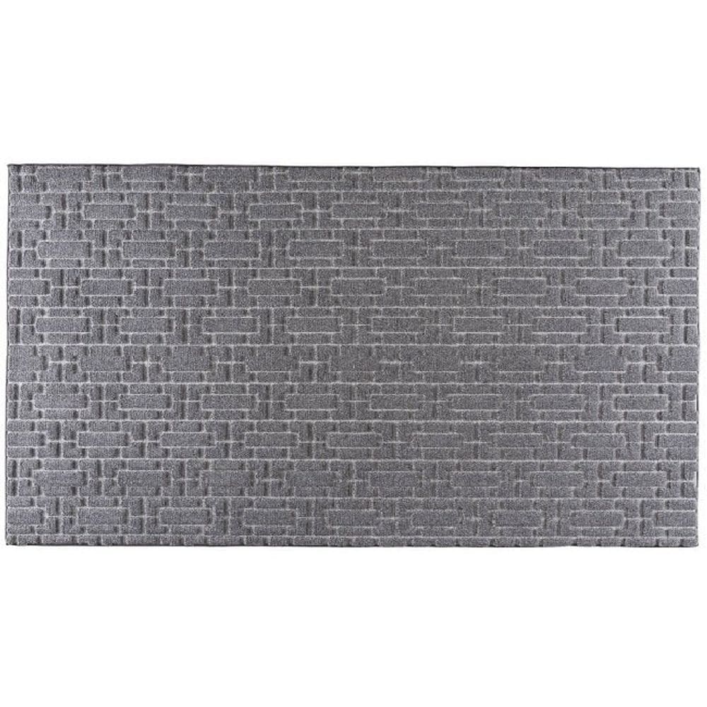 Tapete Atlanta Alto Relevo Antiderrapante 100x140cm Corttex - Tijolinho Grafite