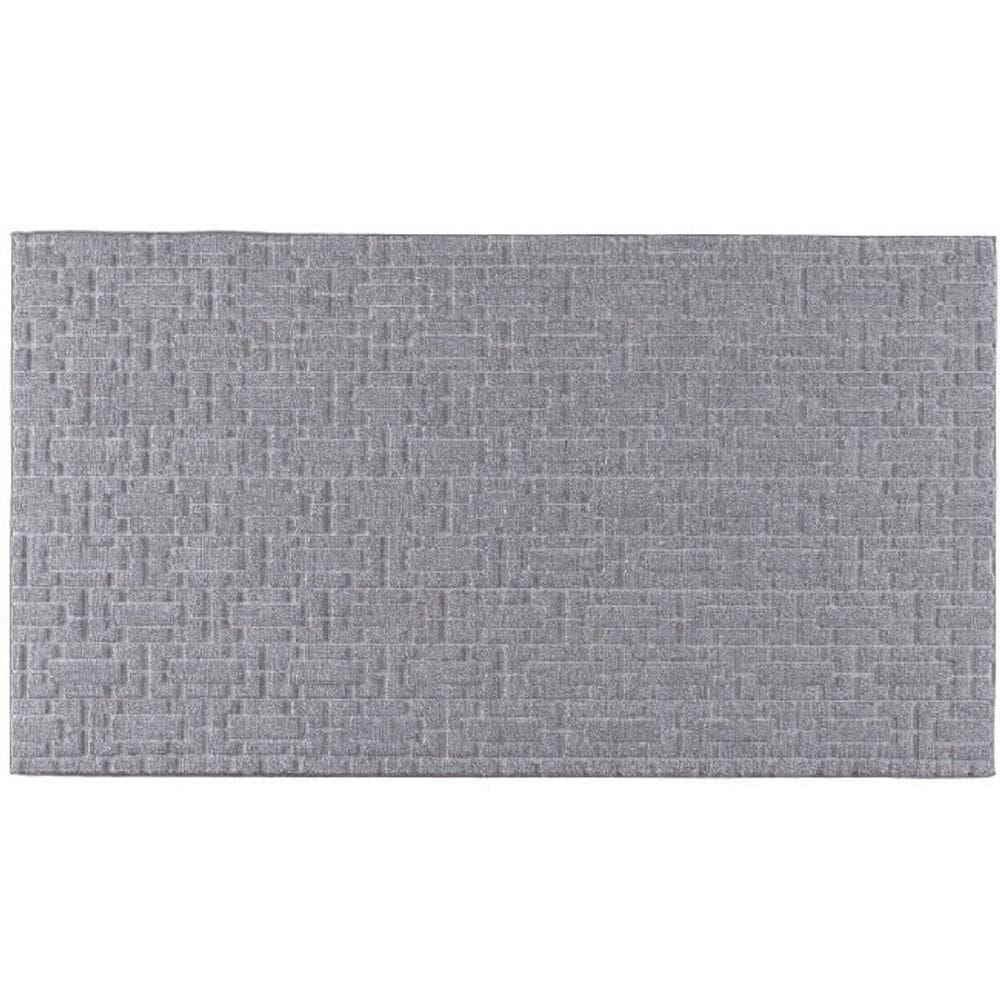 Tapete Atlanta Alto Relevo Antiderrapante 100x140cm Corttex - Tijolinho Cinza