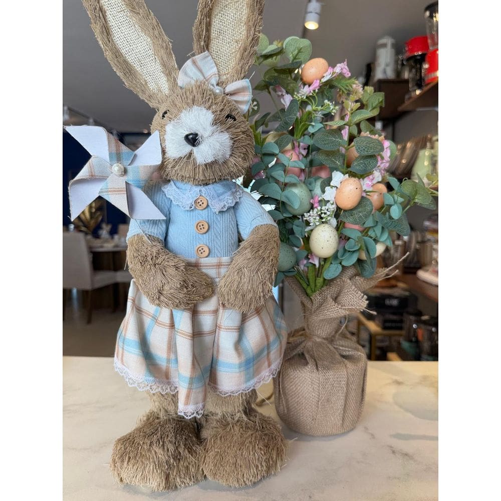 BONECA COELHA SISAL (BEGE) 51cm (FLORARTE)