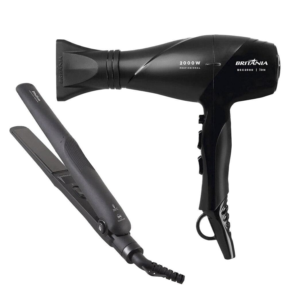 Secador de Cabelo BSC2000 Britânia e Chapinha Philco Ceramic