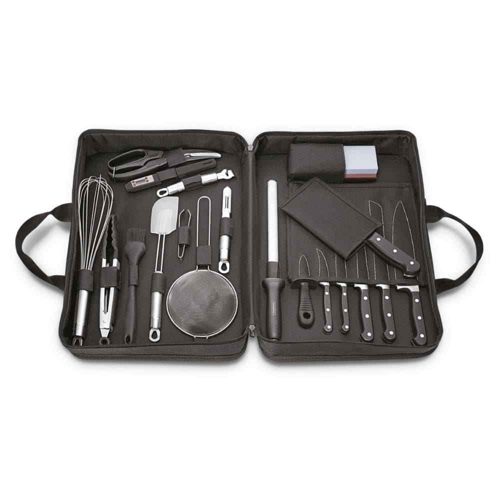 Kit para Chefs Tramontina em Aço Inox Cabo de Policarbonato e Fibra de Vidro com Maleta 20 Peças 24099027