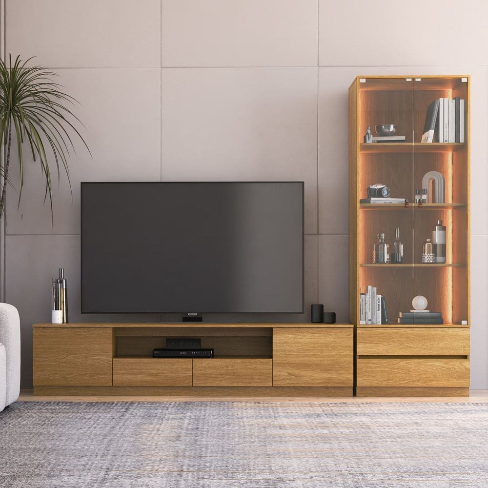 Estante para Tv 84 Polegadas com Led Liz Yescasa Carvalho