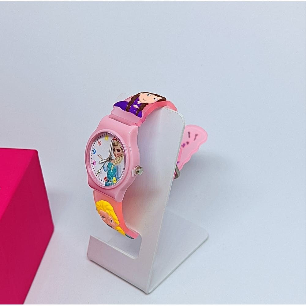 Relógio Infantil Analógico Quartzo Menino e Menina Personagens Disney Frozen Stitch angel Sonic Pulseira 3D Desenho