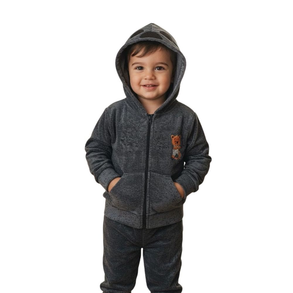 Conjunto Infantil Moletom com Capuz e Calça Menino Inverno