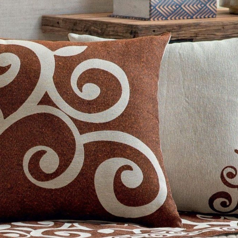 Capa De Almofada Decorativa Turin Quadrada 1 Peça 58% Algodão / 42% Poliéster - Arabesco Coral