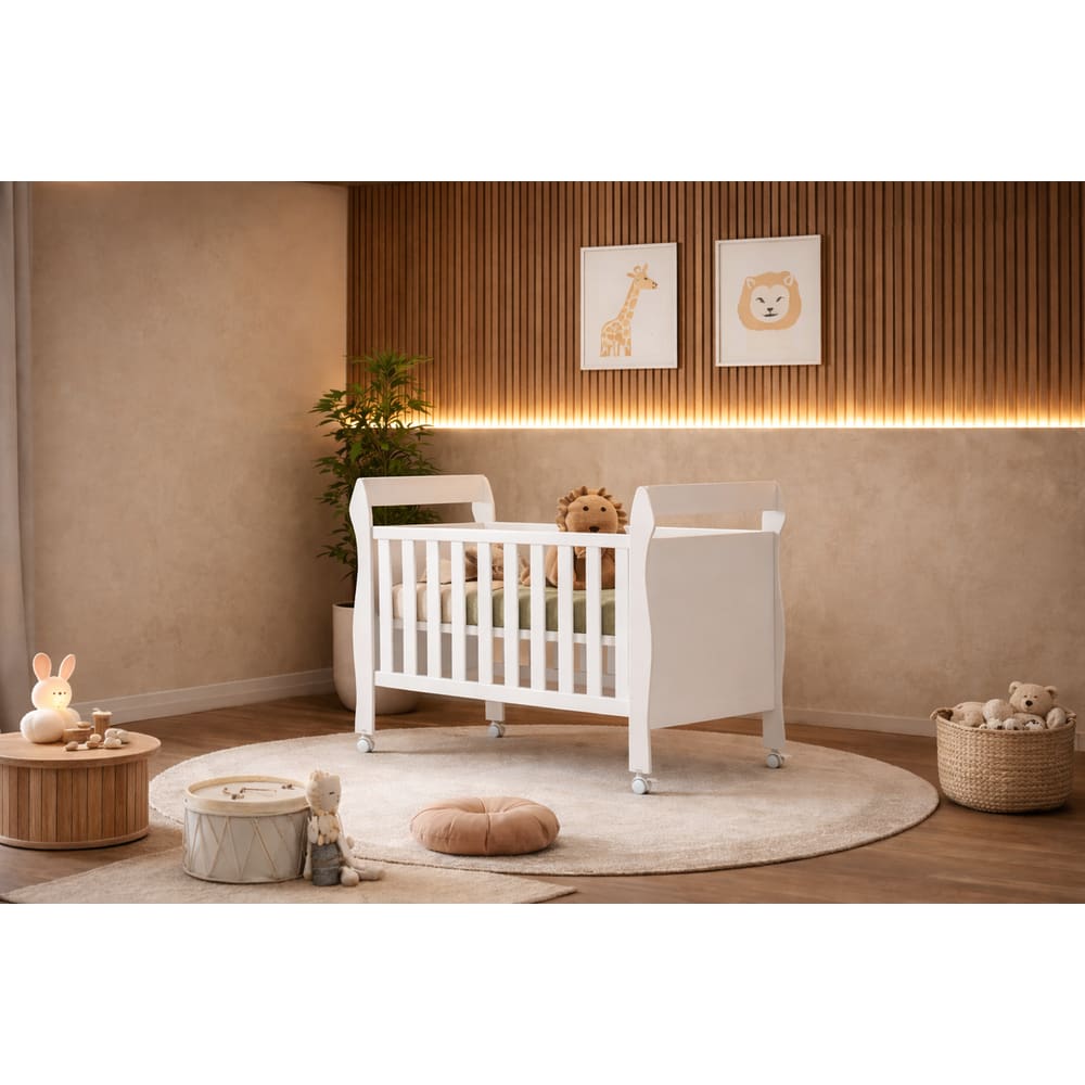 Berço com colchão que vira Cama Magia - MobiBaby