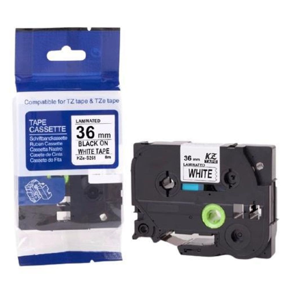 Fita Strong Aplicável Brother Tz Tze S261 Branca 36Mm