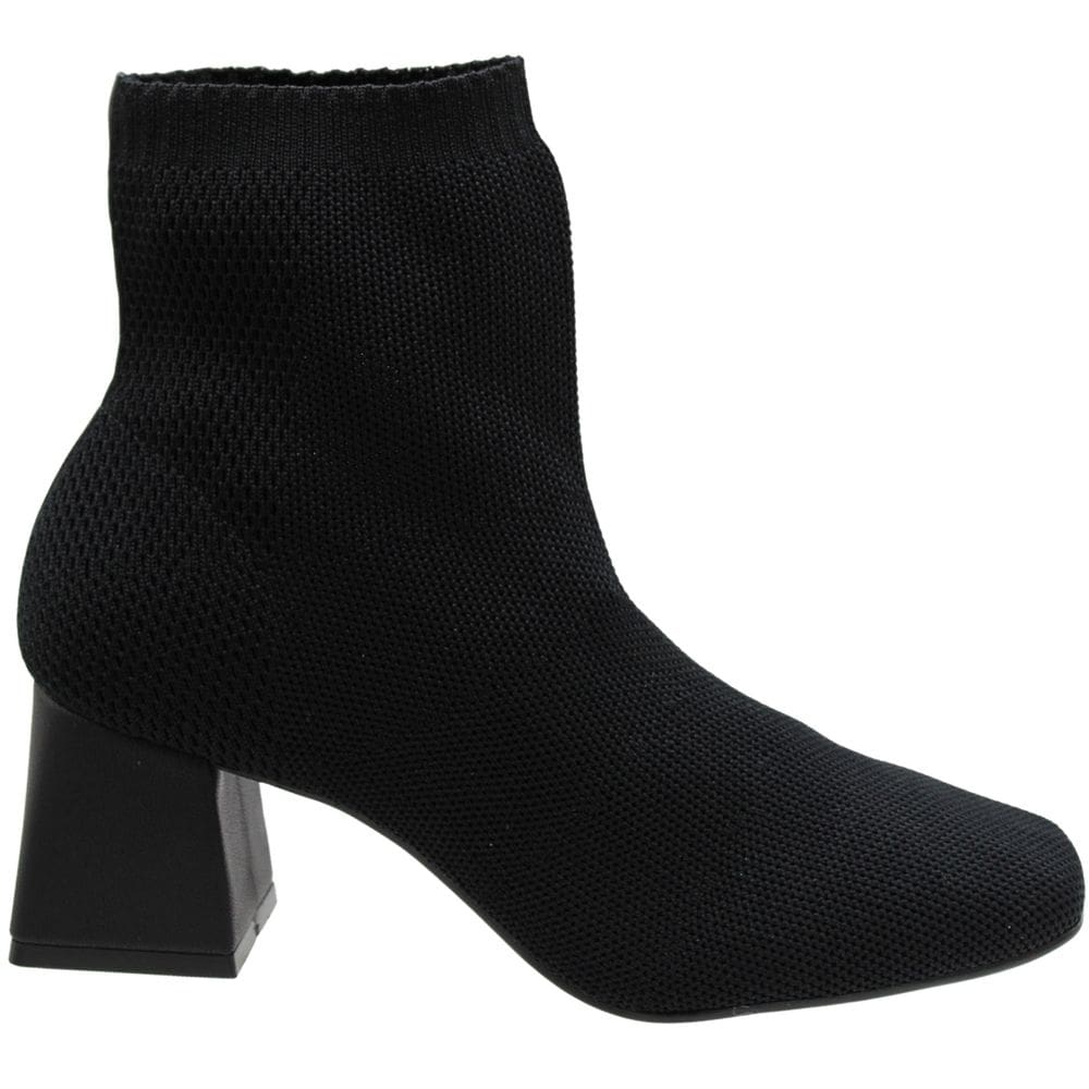 Bota Cano Médio Bebecê Salto Bloco Knit Feminina