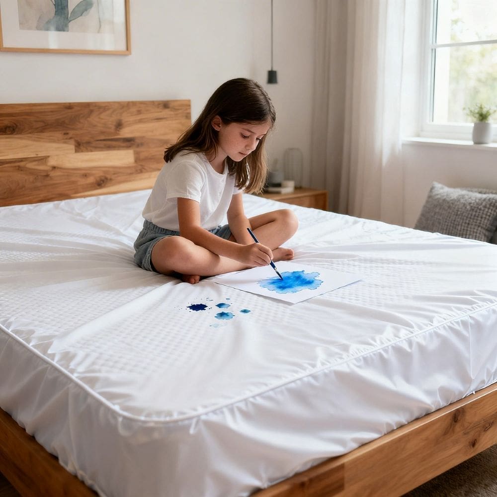 Protetor de Colchão 100% Impermeável em Malha Confort Solteiro, Casal, Queen e King Branco Casa Dona