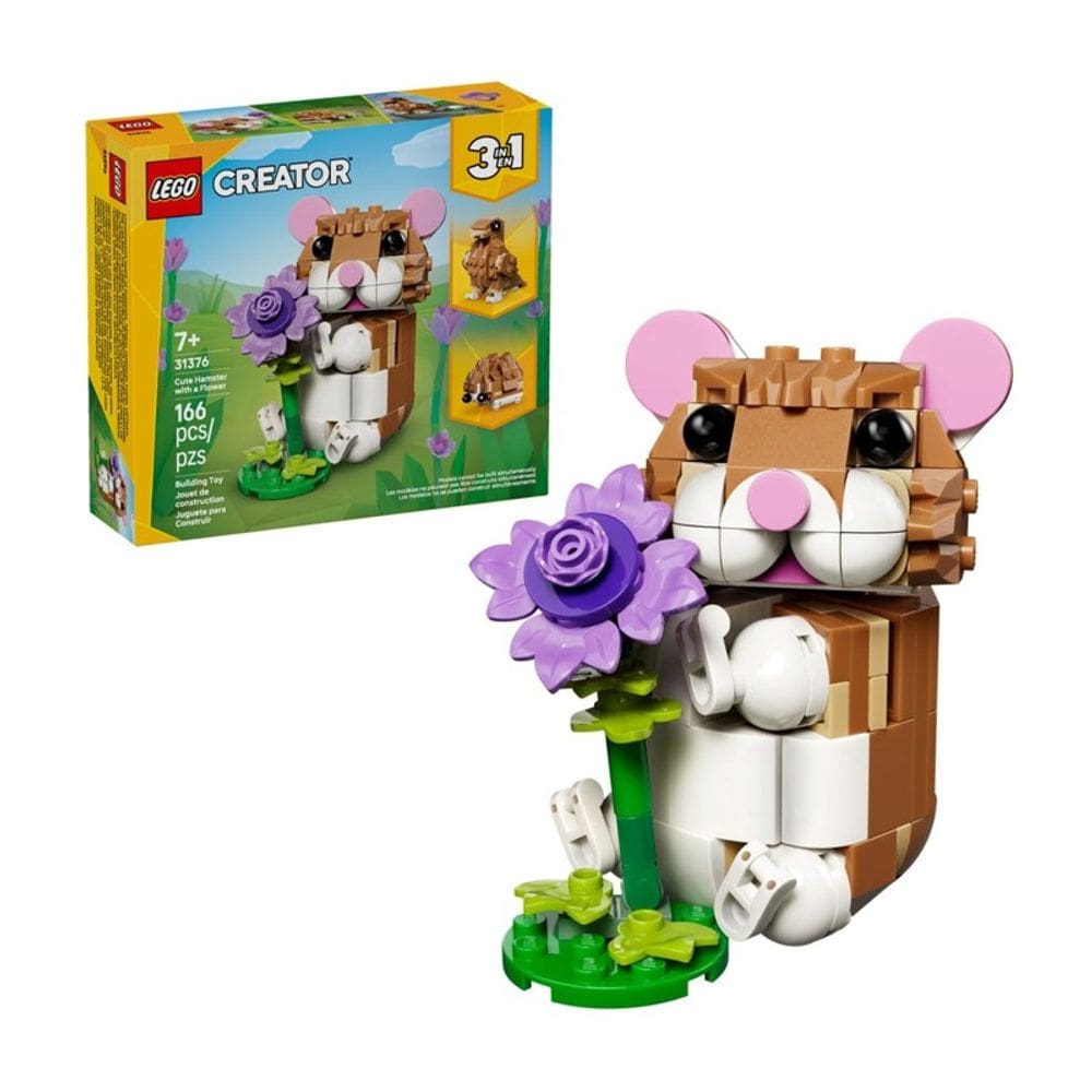 Lego Creator 3 em 1 Hamster Fofo com Uma Flor - 31376