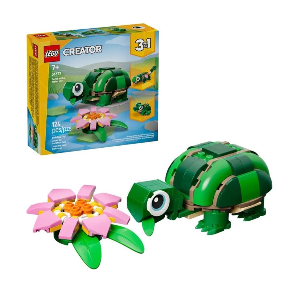 Lego Creator 3 em 1 Tartaruga com Uma Flor de Lírio-D`água - 31377
