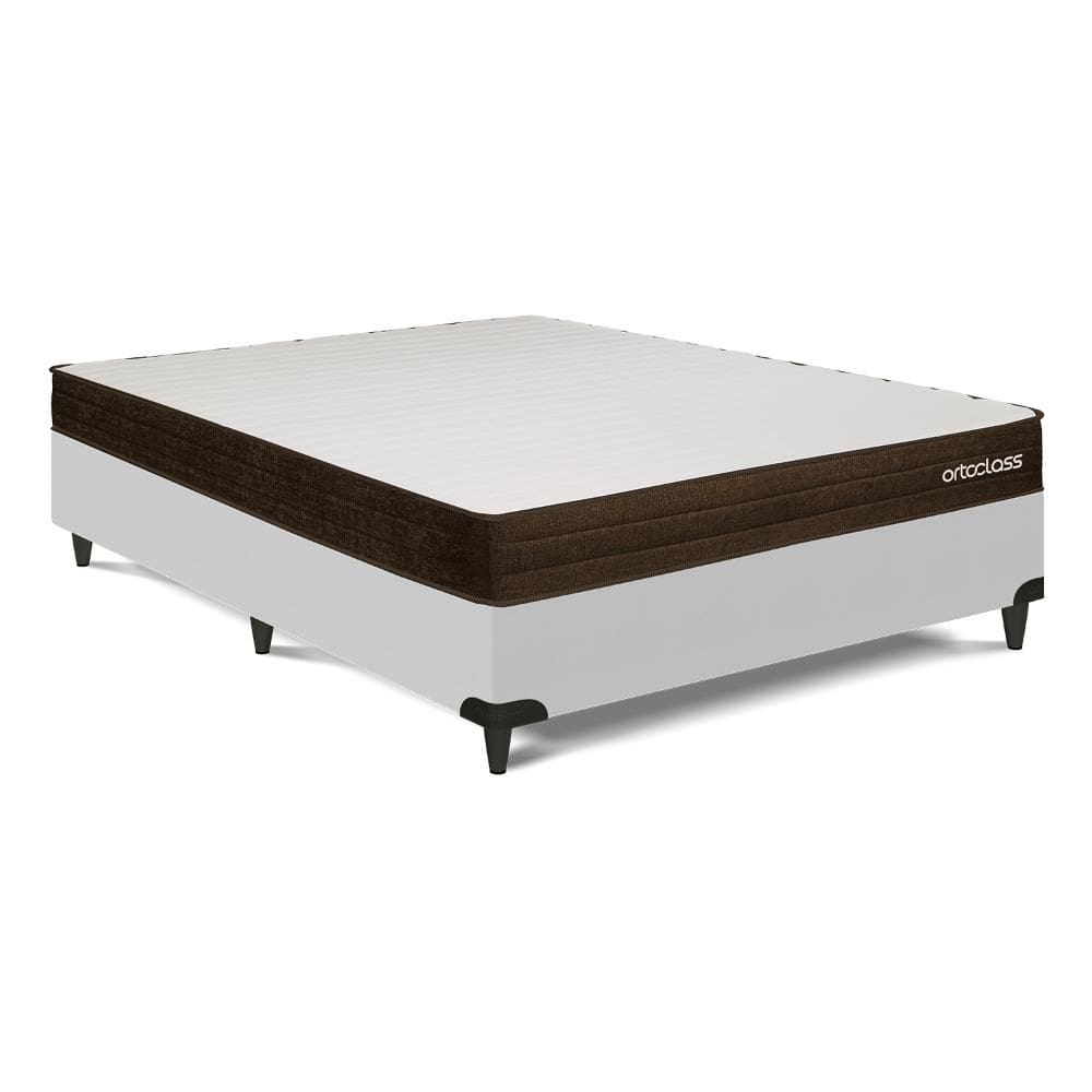 Cama Box e Colchão Poli D28 - Viúva (128x188)- Ortoclass
