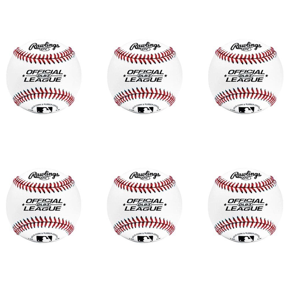 Conjunto de 6 Bolas de Beisebol Rawlings OLB3 Liga Oficial