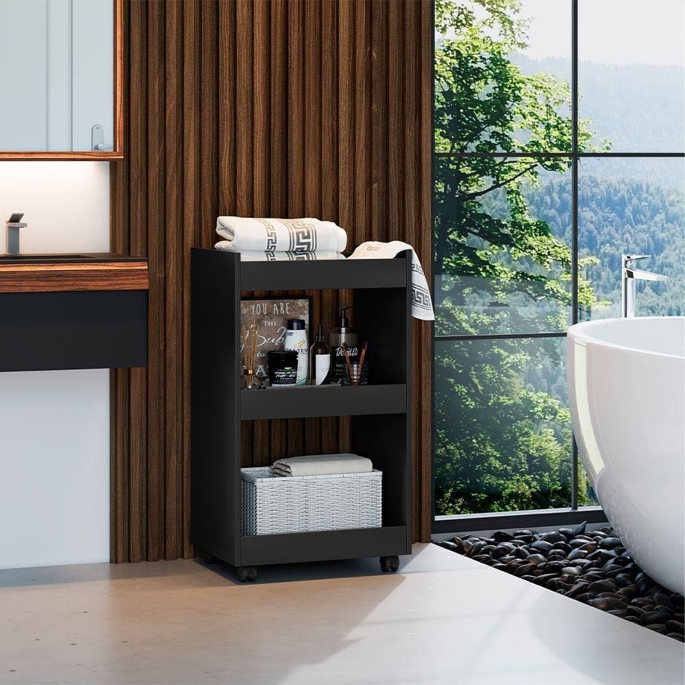 Esmalteira Balcão Para Organizar Multiuso Modelo Jade Para Casa Preto