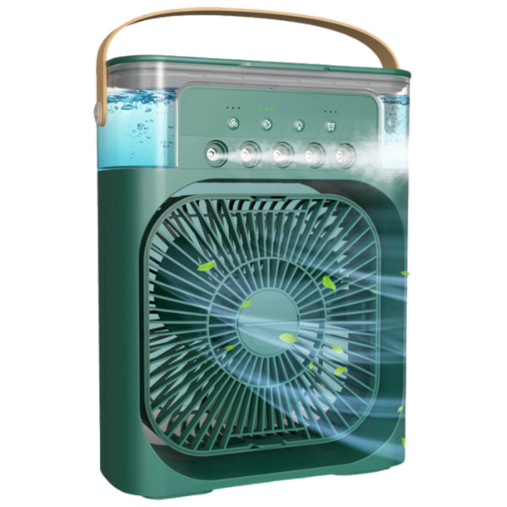 Ventilador Portátil de Mesa Mini Ar Condicionado Umidificador (VERDE)