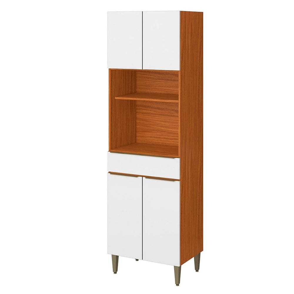 Paneleiro 100% MDF 4 Portas 1 Gaveta e Nicho Claire