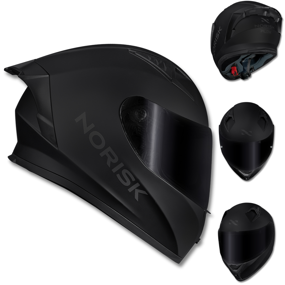 Capacete NORISK Flow Solid Monocolor Preto Fosco