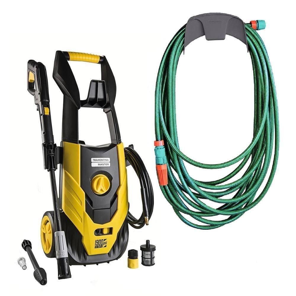 Lavadora Lava Jato Alta Pressão 1800w 110V + Mangueira Verde Pvc 20m Com Acessórios - Tramontina 110V
