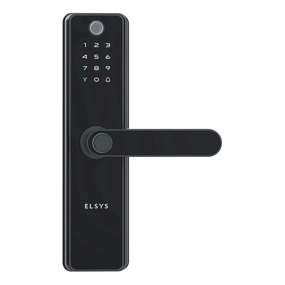Fechadura Digital Embutir Biometria Senha Preto - Elsys