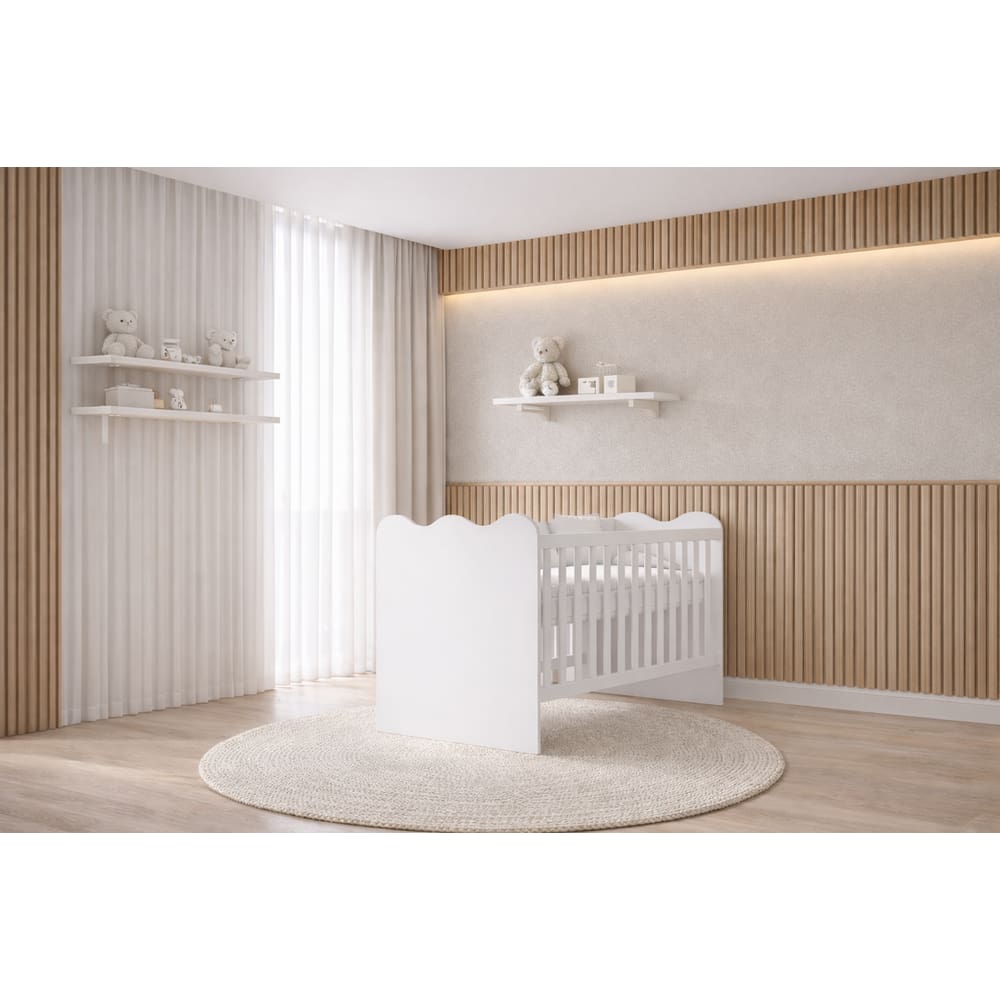 Berço que vira Cama com Colchão Algodão - MobiBaby